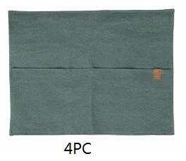 Green 4PC Хлопковое карманное заднее покрытие стула для обеденного стола чехлы для сидений для банкета свадьбы ресторана отеля дома анти-грязный съемный - Цвет: Green 4PC