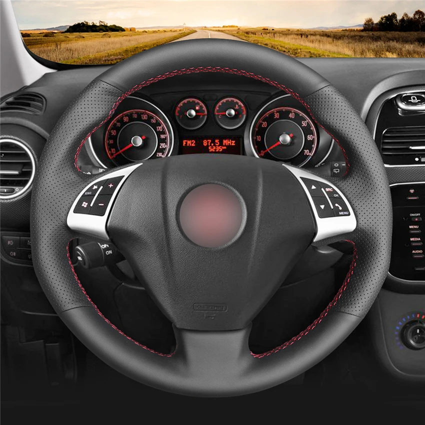 MEWANT черный чехол рулевого колеса автомобиля из искусственной кожи для Fiat Bravo Punto