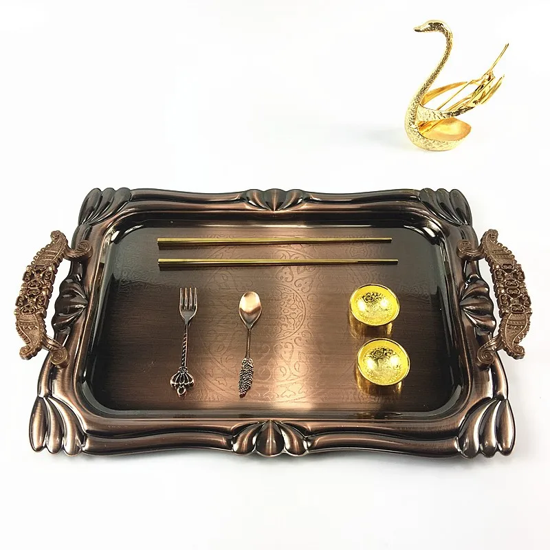 Скандинавская бронзовая прямоугольная поддон для ресторана гостиницы гостиной