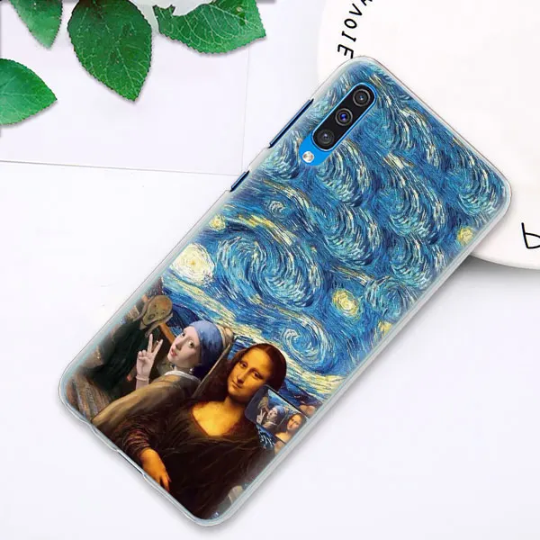 10 В стиле звездной ночи Ван Гога чехол s крышка для samsung Galaxy A30 A50 A70 A80 M10 M30 A7 A6 A8+ A9 ПК Жесткий Чехол Для Телефона - Цвет: 10