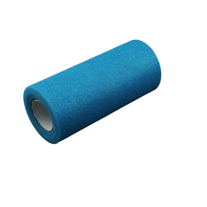 turquoise Королевский синий пачка Блестящий тюль рулонная Катушка " x 25 ярдов гипюровая Ткань Свадебный сверкающий подарок обёрточная бумага бант ремесло - Цвет: turquoise