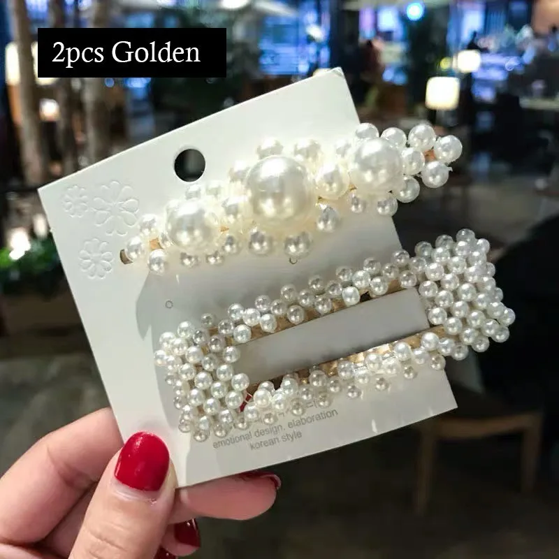 Set 4 (Gold) Имитация шпилька для волос с жемчужиной заколка для женщин корейские ювелирные изделия для девушек головные уборы золотого цвета заколки для волос аксессуары для волос заколка для волос - Цвет: Set 4 (Gold)