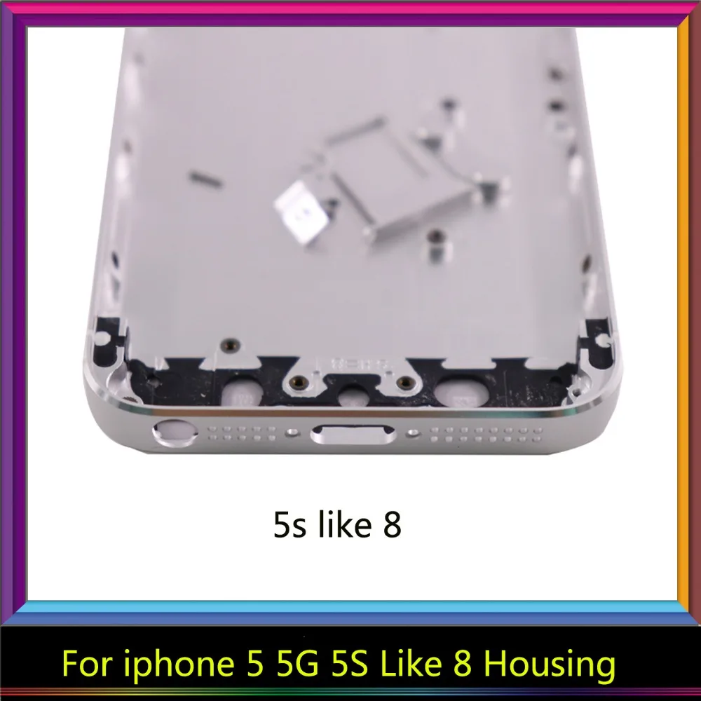 Для iPhone 5 г 5S SE как 8 Корпус Ближний рамка Шасси Вернуться Батарея дверь задняя
