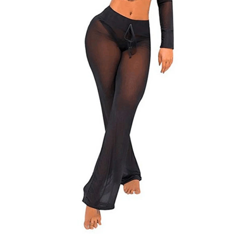 Женские брюки женские пляжные летние сетчатые модные вечерние однотонные