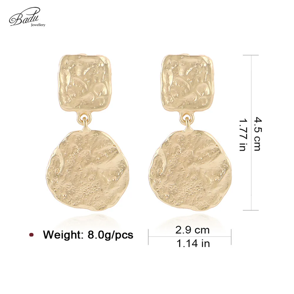 Женские серьги с подвеской из сплава Badu в стиле панк геометрическим узором