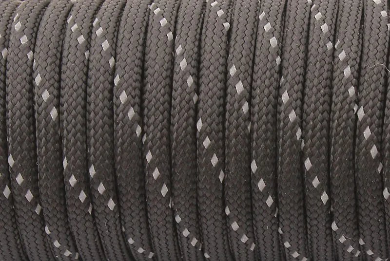 black reflective CAMPINGSKY 550 светоотражающий Паракорд парашютный шнур шнурок для палатки Mil Spec type III 7 нитей 50 футов Паракорд для пеших прогулок кемпинга - Цвет: black reflective