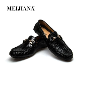 Мокасины мужские MEIJIANA, из натуральной коровьей кожи, черные, ручной работы