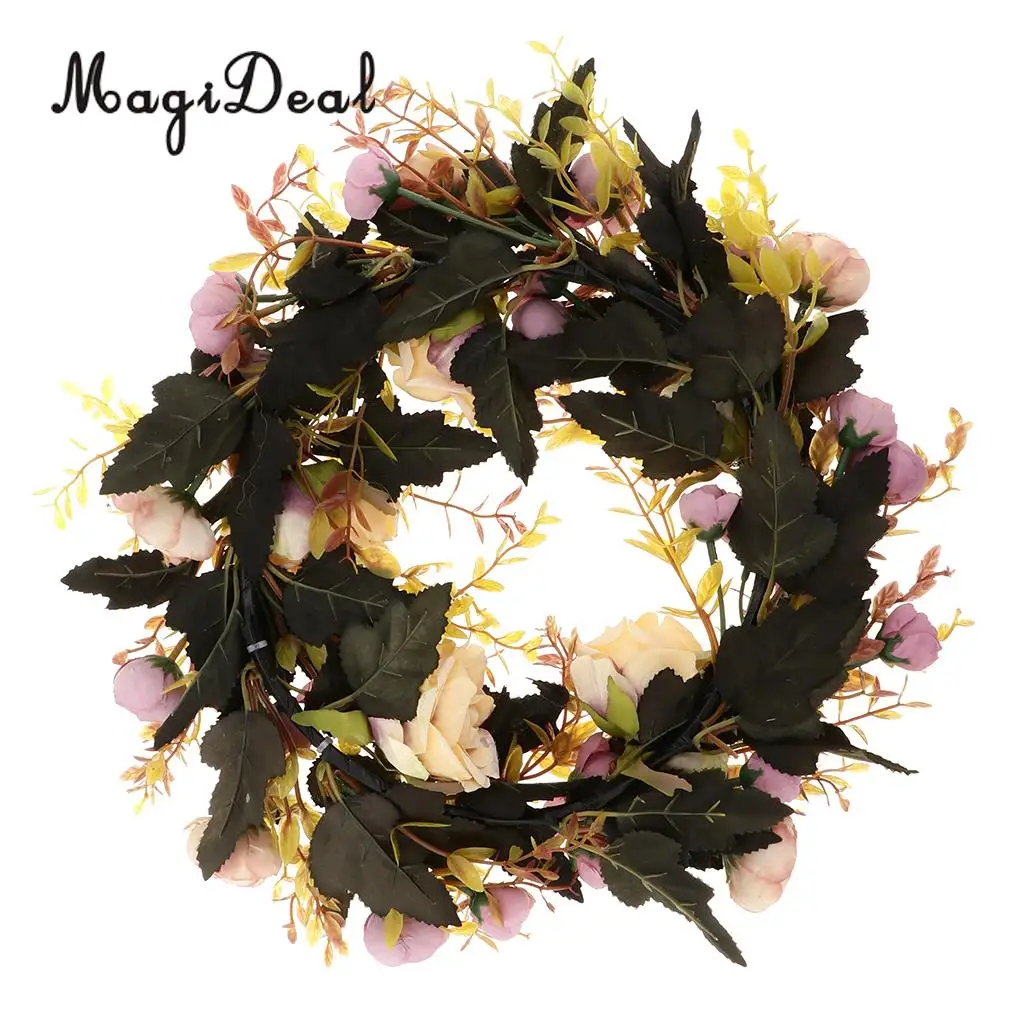 Искусственные Шелковые Розы Венок кольцо Стены Двери Lintel цветок отделка зеркало