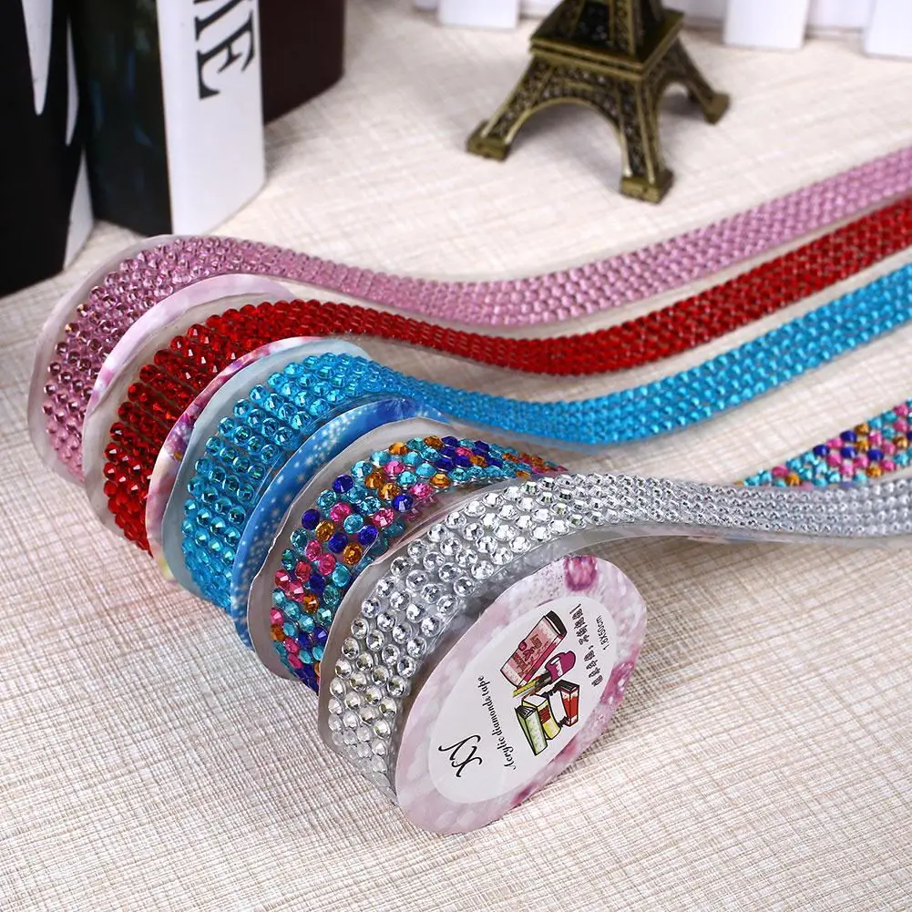 Кристальная цветная рулонная лента самоклеящиеся стразы наклейка ремесло блеск