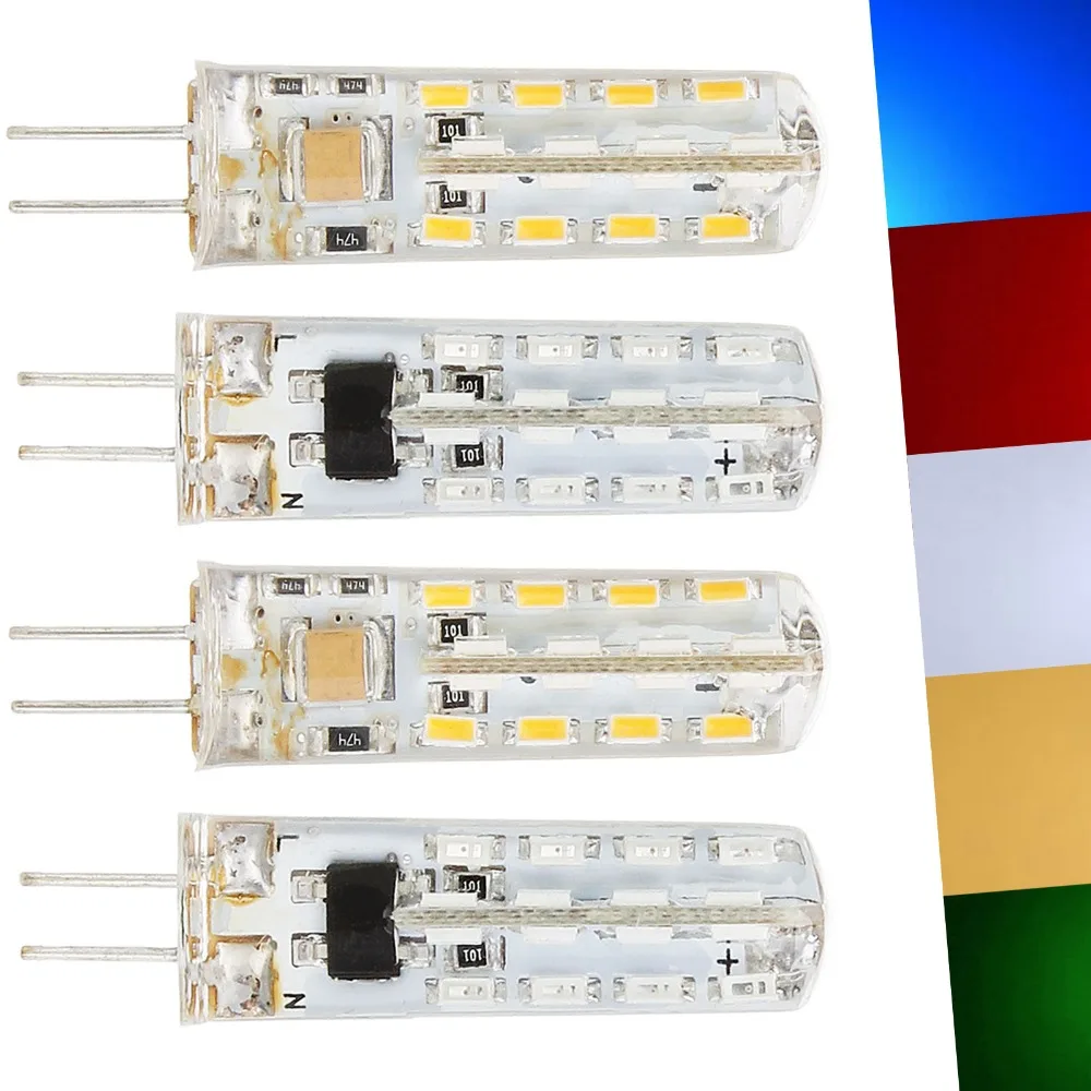 Светодиодная мини лампа G4 силиконовая кукуруза 3014 SMD 3 Вт 4 220 В светильник Chandeiler с