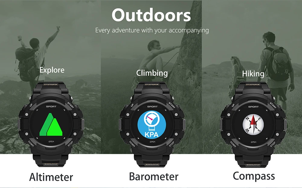 DTNO.1 F7 gps Смарт часы носимые устройства трекер Bluetooth 4,2 альтиметр барометр компас на открытом воздухе smartwatch