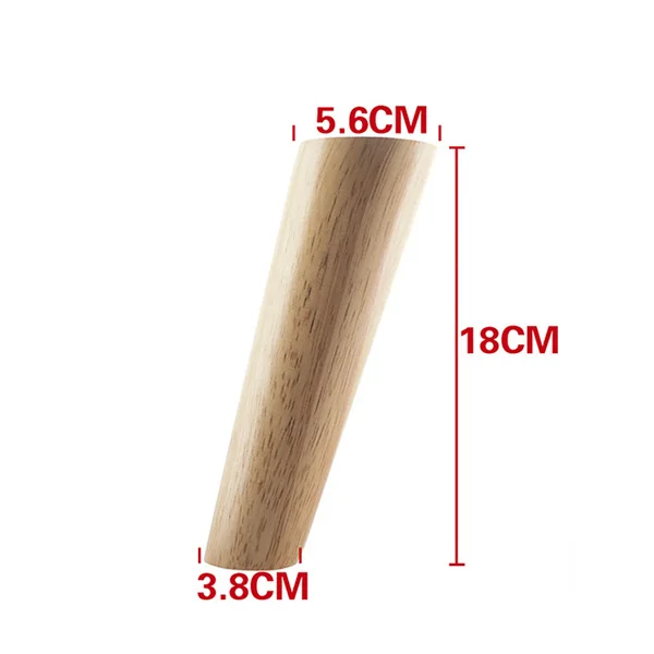 18cm 4 шт Height10-30cm твердые деревянные ножки для мебели, наклонный конус диван кровать шкаф стол и стул замена ноги наклонные ножки - Цвет: 18cm