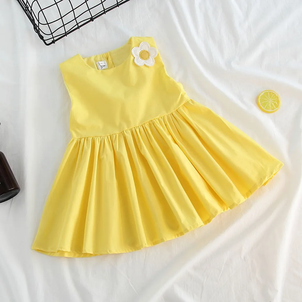 Повседневное драпированное платье без рукавов для маленьких девочек | Детская