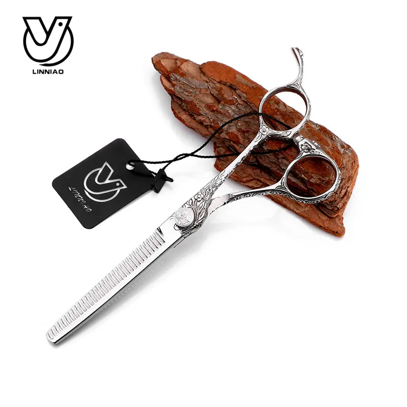 Thinning Scissors LINNIAO 6 дюймов режущий филировочный стайлер для укладки волос ножницы из нержавеющей стали салонные Парикмахерские ножницы обычные плоские зубчатые лезвия - Цвет: Thinning Scissors