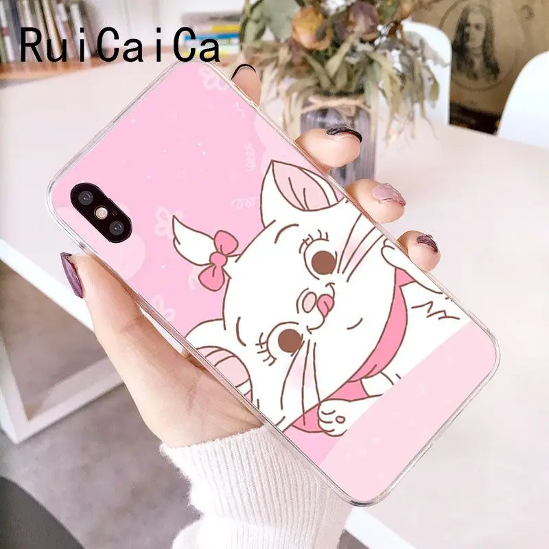 RuiCaiCa marie aristocats Cat Мягкий чехол для телефона из ТПУ iPhone 5 5Sx 6 7 7plus 8 8Plus X XS MAX XR Fundas