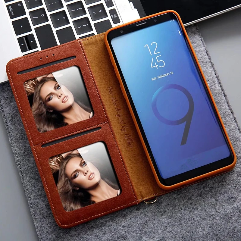 S10 S9 Plus кожаный чехол для Samsung Galaxy s9 PU флип-кошелек s10 S8 s7 edge Note 8 9 | Мобильные
