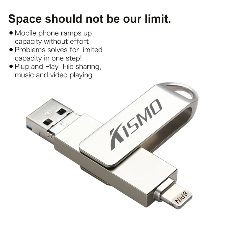 Kismo USB3.0 U диск OTG USB флеш-накопитель мини-накопитель для iPhone X 8 7 6 Plus 5S ipad Mini Air samsung S6 S7 Edge Android Phone