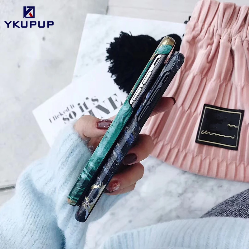 YKUPUP Luxury Ink oil painting marble texture Phone Case For iphone X 6 6S 7 8 Plus Cover for 6s coque funda hard plastic |
