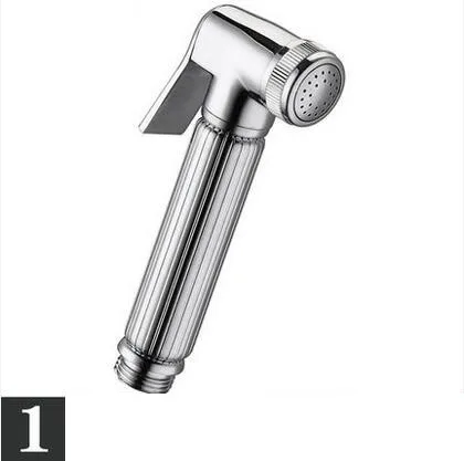 

Chrome plated handheld bidet shower set, Sliver bathroom wall mounted bidet spray set, Copper toilet flushing device suit