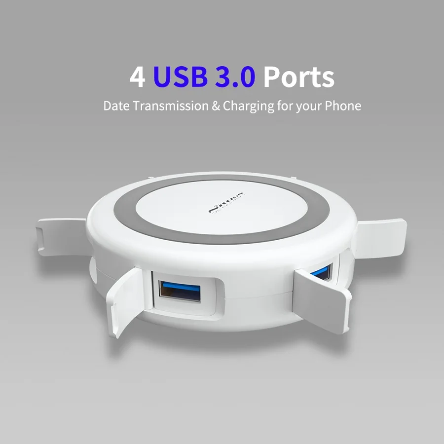 NILLKIN USB Продлить концентратор 3 0 5 Порты для Xiaomi Pocophone F1 iPhone XS samsung S8 Qi Беспроводной