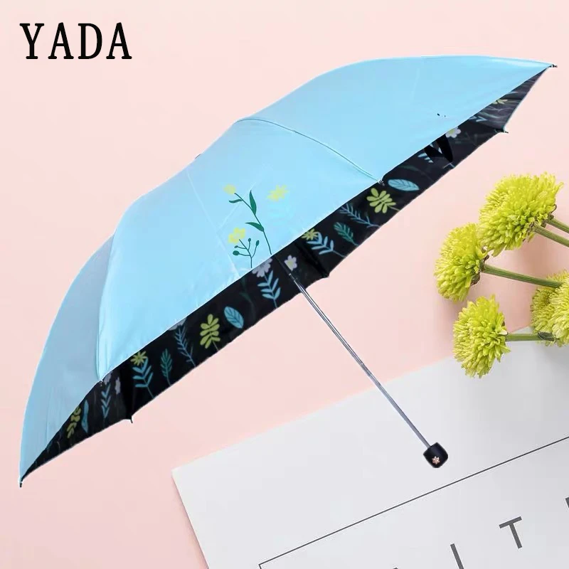 

YADA High Quality Charms Grass&Flower Pencil Umbrella Rain Women uv Flower Umbrella For Women Windproof Umbrellas Female YS694