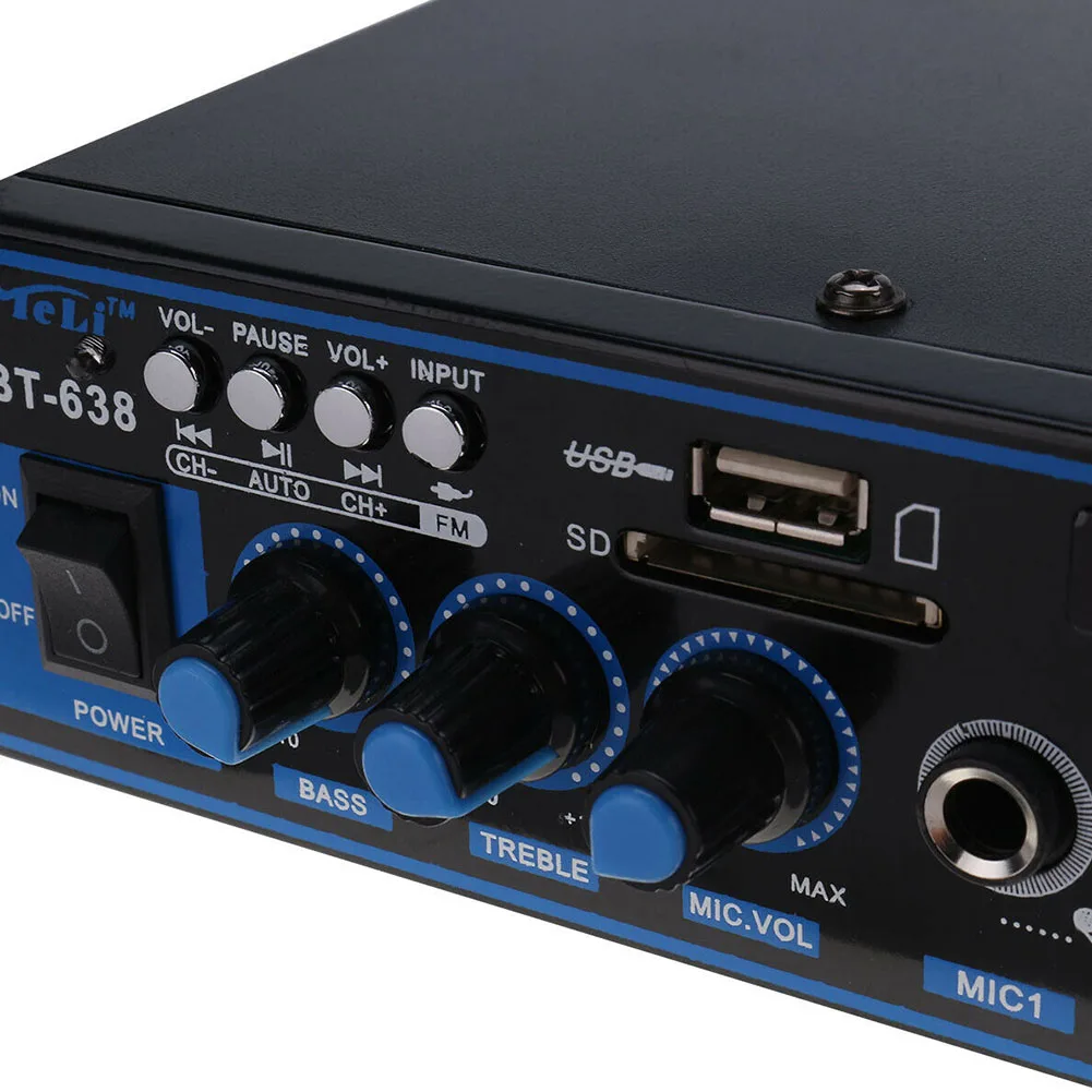 Автомобильный усилитель FM Bluetooth цифровой стерео с пультом дистанционного