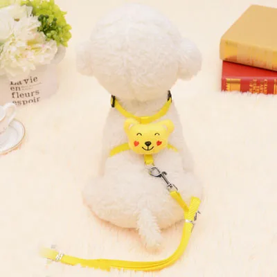 YELLOW BEAR Милые животные, собачий поводок, набор поводков для собак, поводок для прогулок для маленьких собак, кошек, регулируемый поводок для собак, 6 видов стилей, DOGGYZSTYLE - Цвет: YELLOW BEAR
