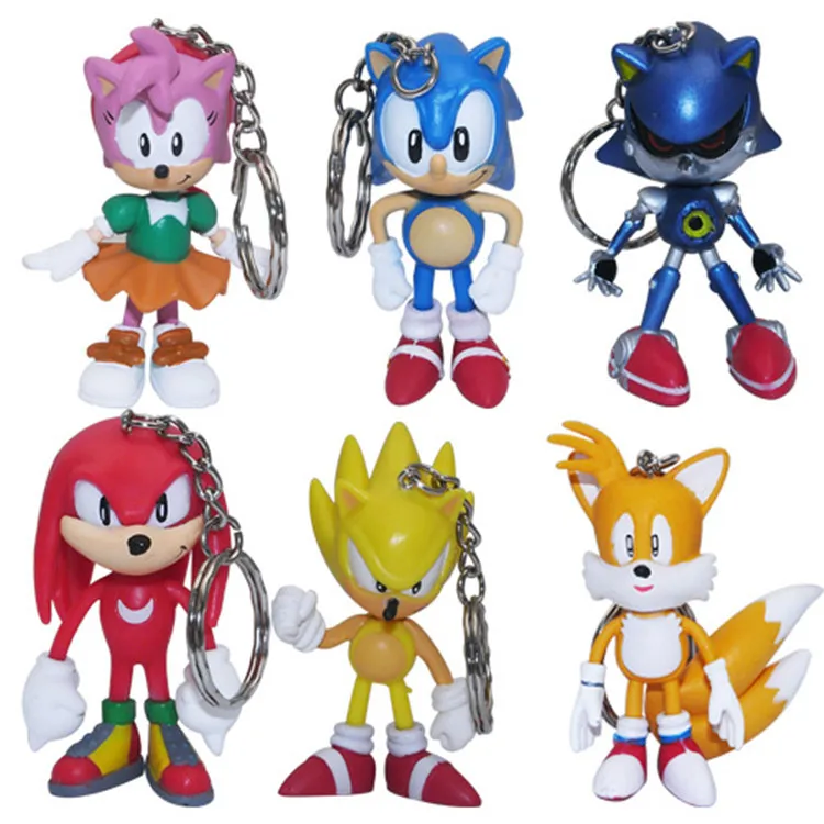[Новинка] 30 шт./лот sonic Ежик 7 см Фигурки SEGA игрушечные ПВХ игрушки звуковые