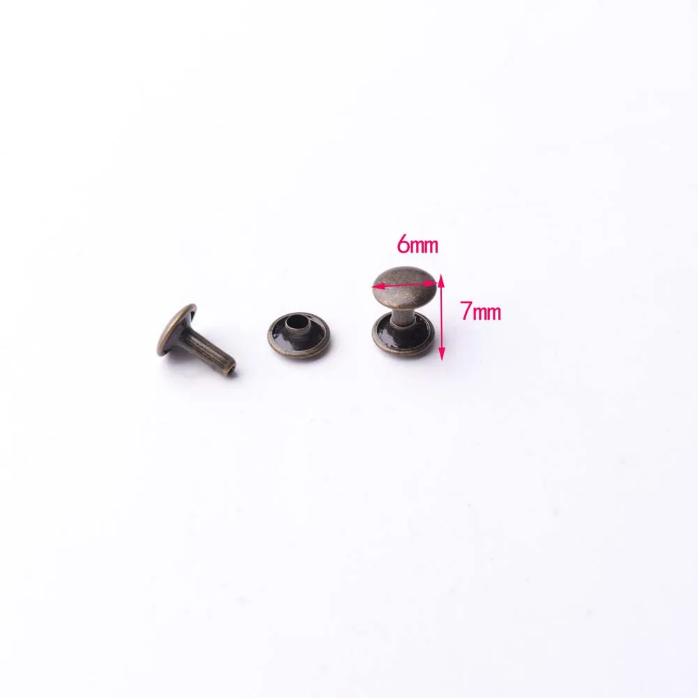 

200sets 6*7mm bronze gold color Double Cap Rapid Rivet garment rivets Leather craft DIY Accessories
