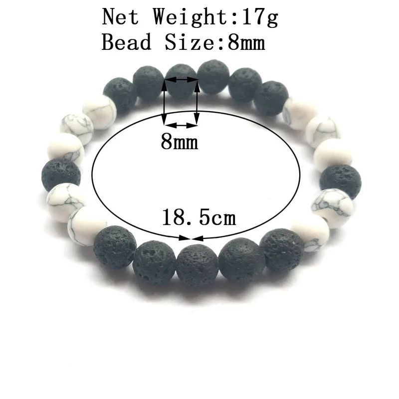 Браслет с бусинами Howlite и черного камня ювелирное изделие сделай сам из