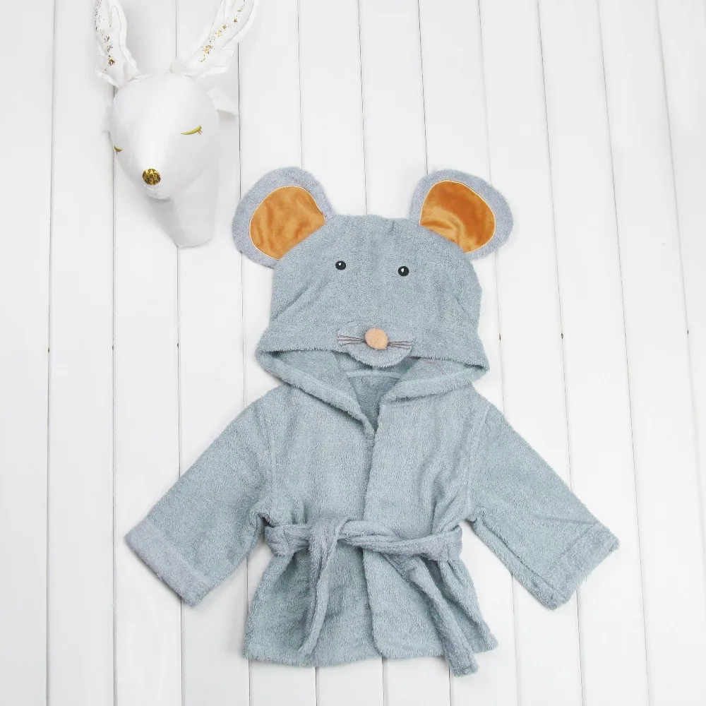 Детский халат с капюшоном животными/детский банный халат/Детские Банные