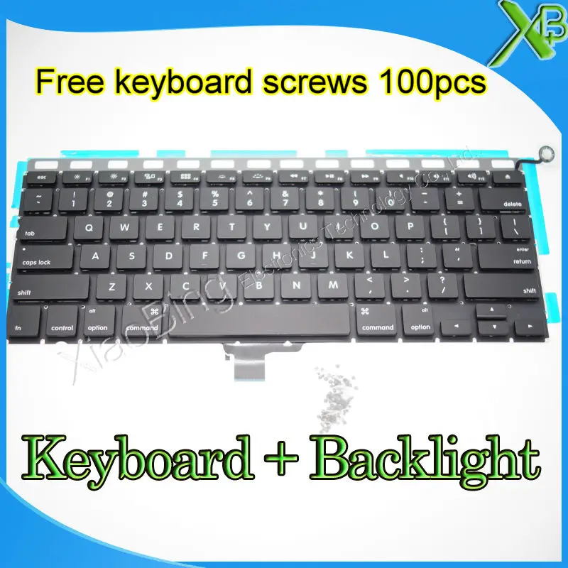 Совершенно новая английская клавиатура + Подсветка 100 шт. винтов для клавиатуры