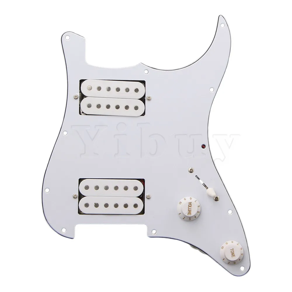 Yibuy 3PLY белый загруженный накладку HH для Humbuckers гитары