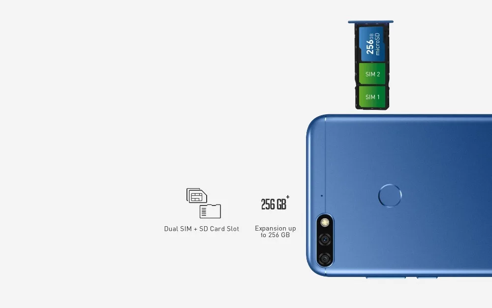 Honor 7C, 3 ГБ, 32 ГБ, 5,99 дюйма, Восьмиядерный процессор Snapdragon 450, фронтальная камера 3000 МП, двойная камера заднего вида, мАч, отпечаток пальца