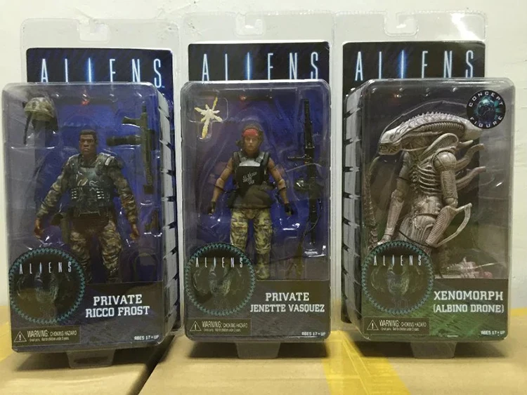 Инопланетянин NECA Series 9 Xenomorph Albino Drone частный Рикко Фрост Дженетт Васкес ПВХ экшн