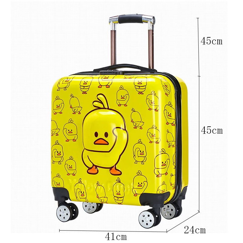 2019 Новая мода ABC маленькая Желтая утка детская тележка чехол maletas de viaje con ruedas Envio