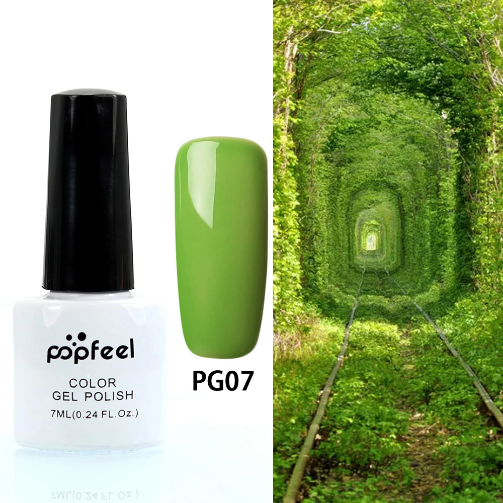 PG07 Manooby, 7 мл, лак для ногтей, УФ-гель, Полупостоянный, УФ-светодиодный, замачивающийся, Гель-лак для ногтей, лак, гибридный гвоздь, гель для маникюра, 33 цвета - Цвет: PG07