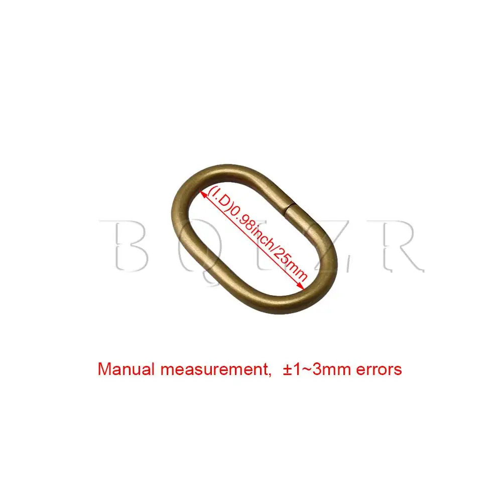 

BQLZR 20 x Bronze 25mm/0.98" Inner Dia Oval Metal Loop Ring Buckle Fastener