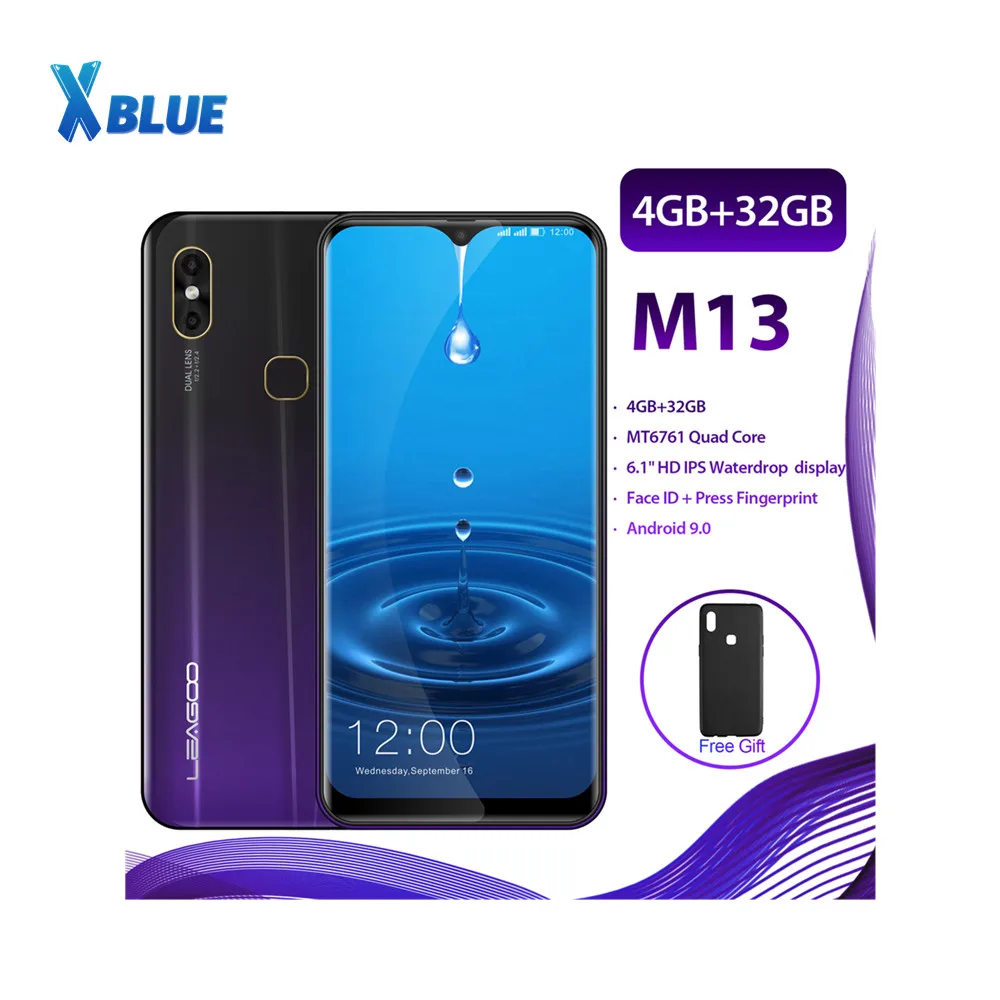 LEAGOO M13 смартфон с 6 1 дюймовым дисплеем четырёхъядерным процессором MT6761 ОЗУ 4 Гб