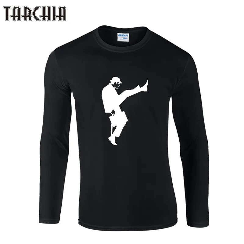

TARCHIA 2021 Brand Tops Tee Fitness Long Sleeve T-Shirts Funny Printed Men T-Shirt 100% Cotton Plus Size T Shirt Funny Homme