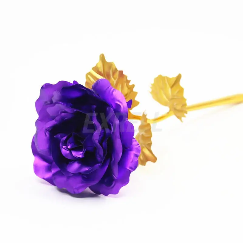 24K Gold Plated Rose Flower Valentine's Day Gift Birthday Romantic Golden Home Decor Festive Party Supplies | Дом и сад