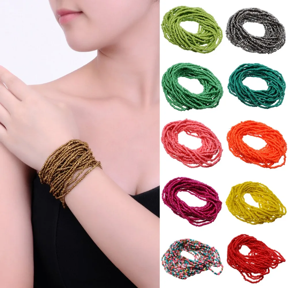 Регулируемые летние брендовые дизайнерские цветные бусы ручной работы