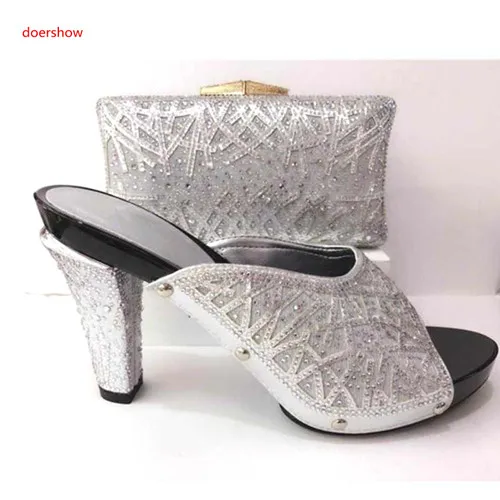 

doershow Italian Ladies Shoes and Bags To Match Set Italian Matching Shoe and Bag Set for Wedding Nigerian Party Shoes SA1-28