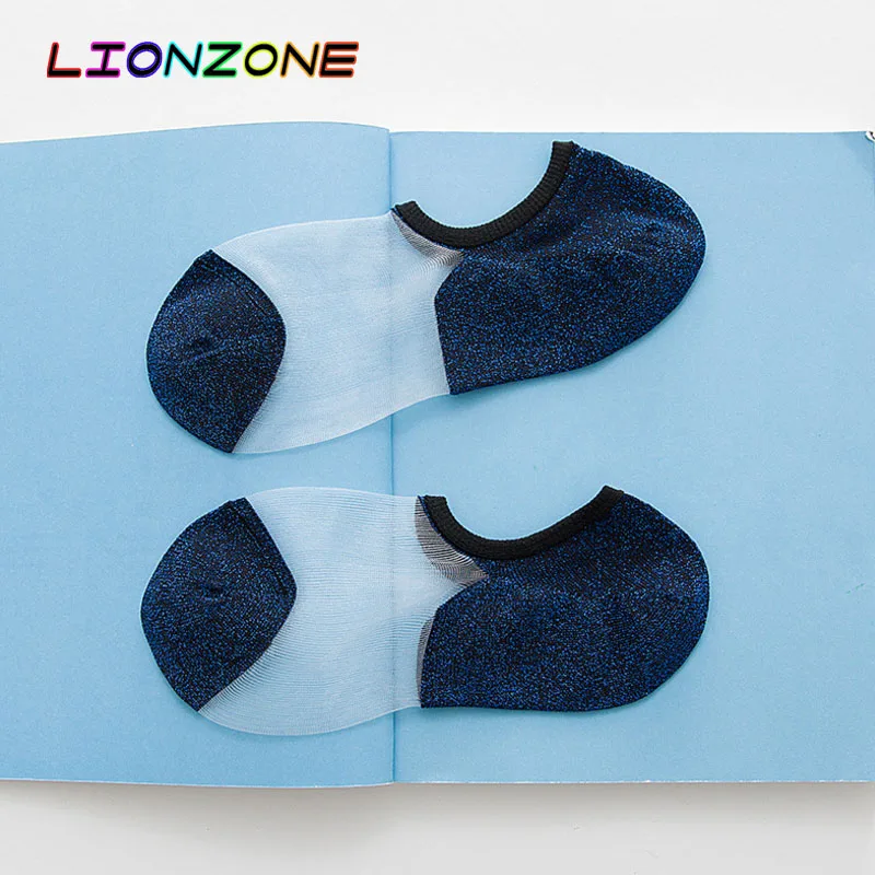 LIONZONE/яркие шелковые носки из стекловолокна Kawaii Модные тапочки в Корейском стиле