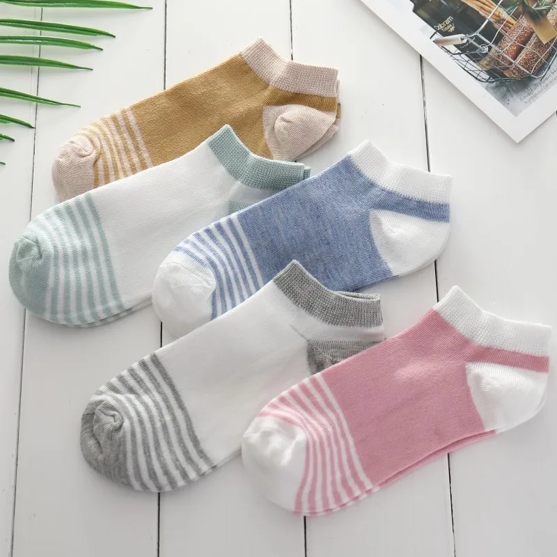 Хлопковые короткие носки с закрытым носком для отдыха Однотонные дышащие