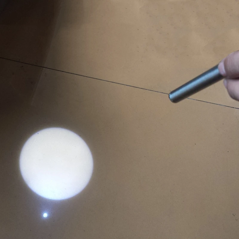 

Round Moon Shape Flashlight Stainless Steel Mini LED Lights Focus Torch Lamp