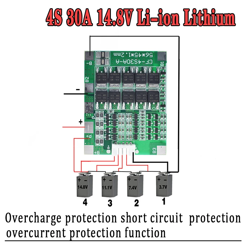 WAVGAT 4S 30A 14,8 V литий-ионный аккумулятор 18650 BMS пакеты PCB Защитная плата баланс Интегральные схемы