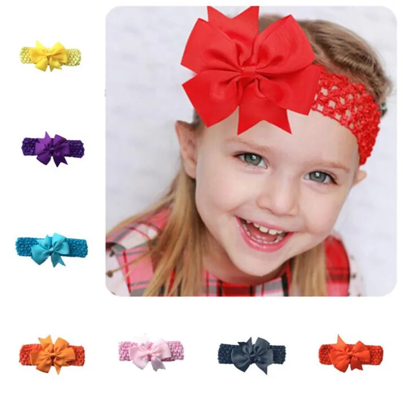 Мягкий Новорожденного Оголовье Горошек Бантом Эластичный Лента Для Волос Дети