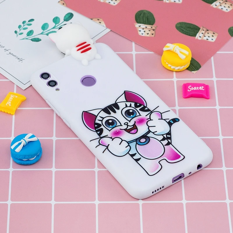 Для Coque Huawei Honor 8X чехол 3D мультяшный Кот панда Мягкий Силиконовый ТПУ задняя