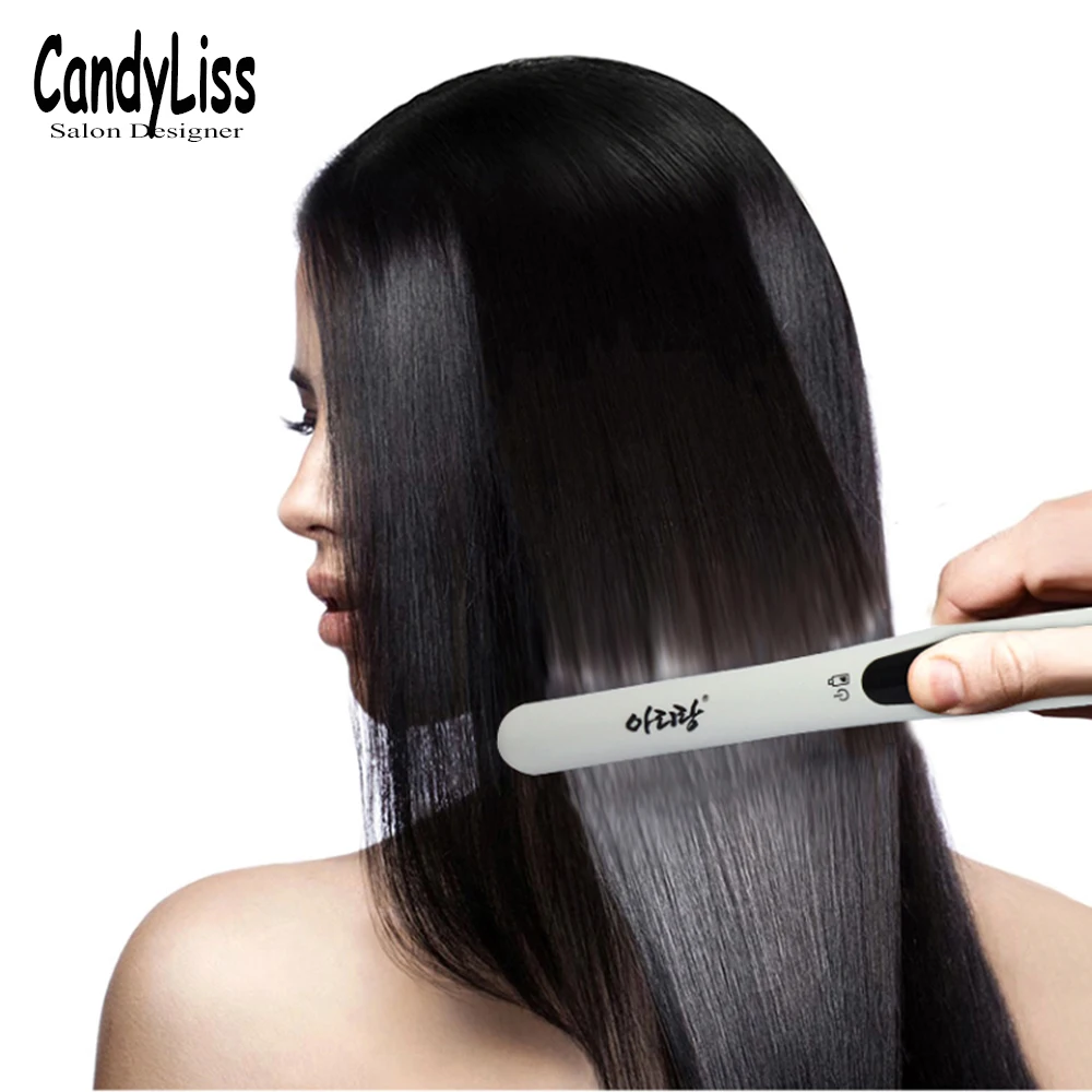 2 в 1 портативный беспроводной выпрямитель для волос с ЖК дисплеем|Утюжки